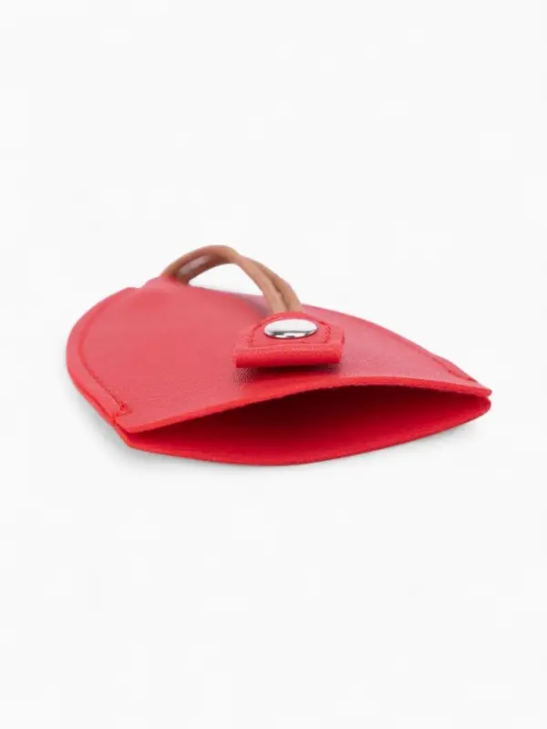 Ключница карманная с кольцом, размер 11.5&times;7.5&times;0.3 см, красная