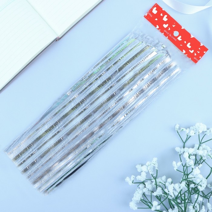 Бант-шар №10  Бант-шар №10 "Полоски", цвет серебро