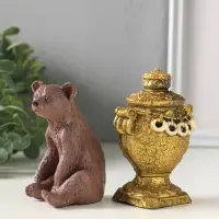 Набор фигурок 2 шт. &laquo;Медведь с самоваром&raquo;, гипс, 11 см