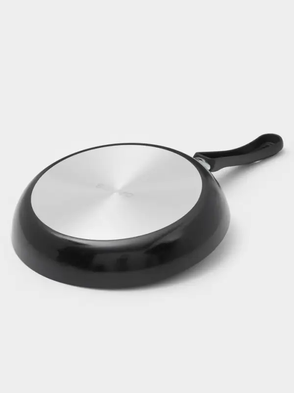 Сковорода Consul, d=24 см, пластиковая ручка, стеклянная крышка, антипригарное покрытие, алюминий, чёрная