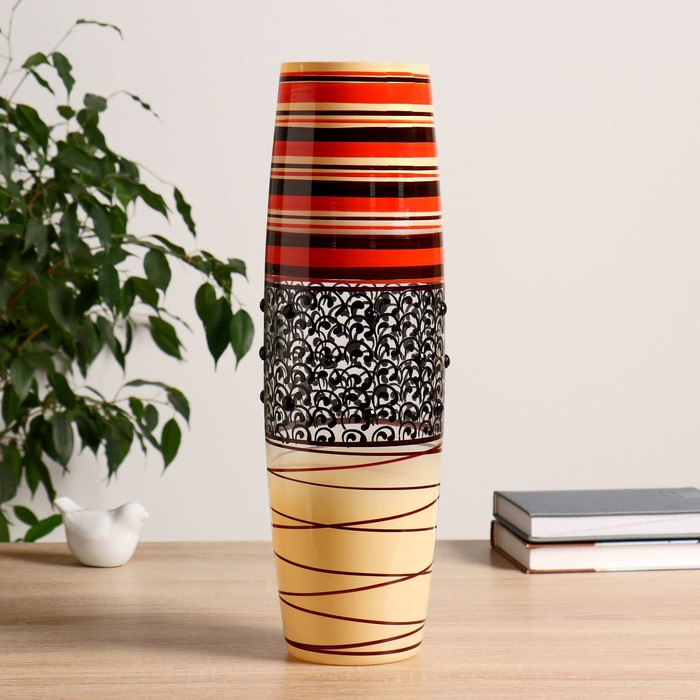 Ваза  Ваза "Эльдорадо" цветная с декором h-40см  d-10см