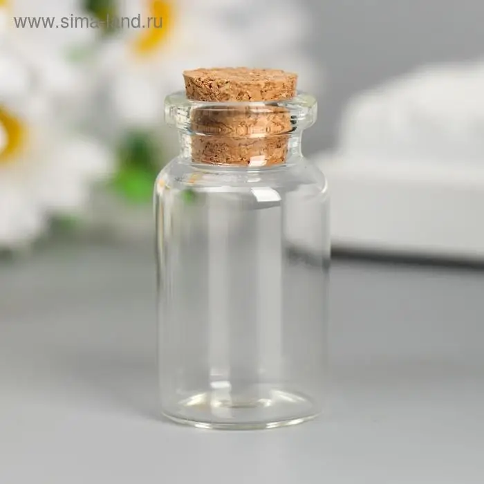 Декор для творчества стекло «Бутылочка с пробкой» 4×2×2 см Декор для творчества стекло «Бутылочка с пробкой» 4×2×2 см