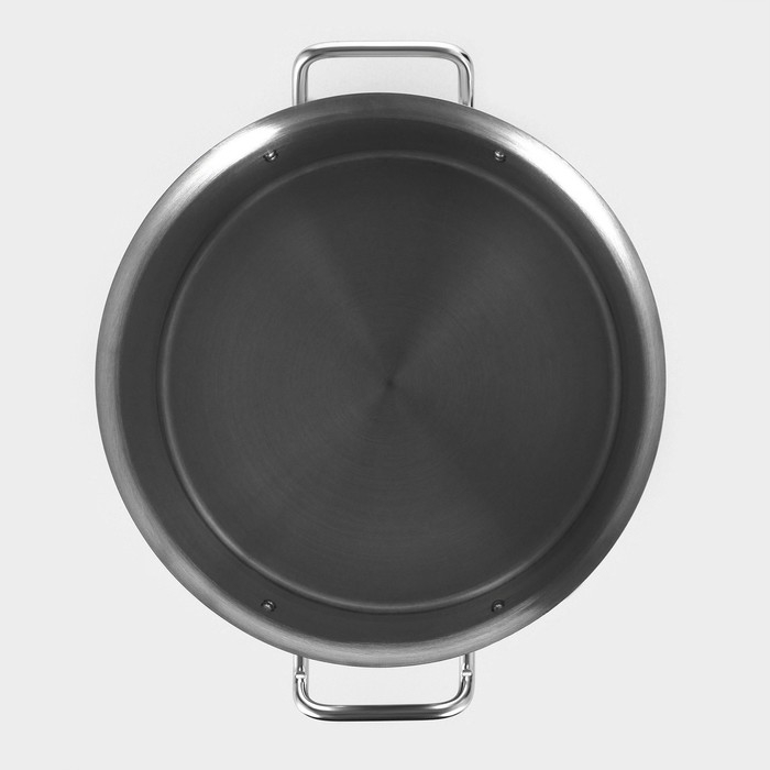 Кастрюля из нержавеющей стали Hanna Knövell с крышкой, 10 л, d=25 см, h=18 см, толщина 0,8мм, дно ТРС, толщина дна 4,4 мм, 201 сталь, индукция