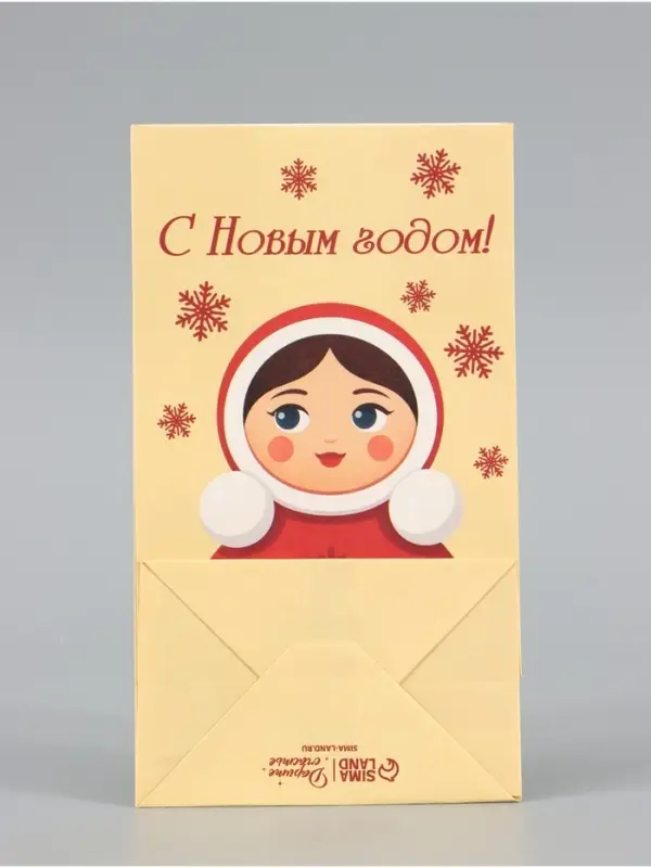 Пакет без ручек  &laquo;С Новым годом&raquo;, неваляшка, 10 &times; 19,5 &times; 7 см