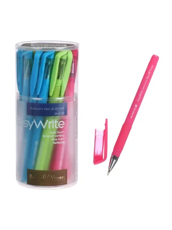 Ручка шариковая BrunoVisconti. EasyWrite Special, синий стержень, узел 0.5 мм, резиновый упор, матовый корпус, МИКС