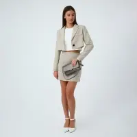 Сумка женская, кросс-боди, на магните, 24&times;6&times;14 см, серая