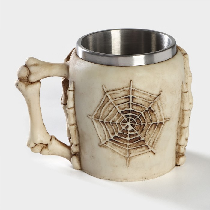 Кружка из нержавеющей стали «Череп. Хэллоуин», 400 мл, цвет бежевый Кружка из нержавеющей стали «Череп. Хэллоуин», 400 мл, цвет бежевый