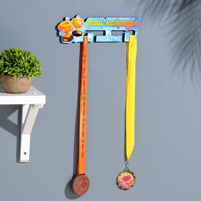 Медальница с наклейкой  Медальница с наклейкой "Мои награды" 26х12х0,6 см