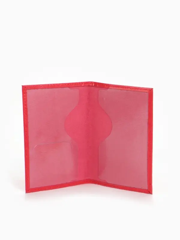 Обложка для паспорта, натуральная кожа, тиснение фольгой, гладкая, розовая