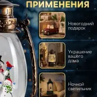Светодиодная фигура &laquo;Два снеговика&raquo; 14&times;23.5&times;11 см, пластик, от батареек ААх3, USB, свечение тёплое белое