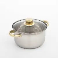 Кастрюля Доляна &laquo;Роскошь&raquo;, 2.2 л, d=19 см, со стеклянной крышкой, капсульное дно, нержавеющая сталь, хромированная