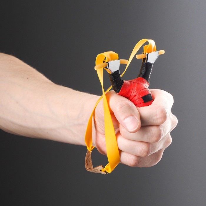 Рогатка металлическая Рогатка металлическая "Змея" в кожаной оплётке, микс