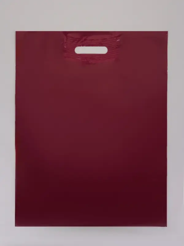 Пакет полиэтиленовый с вырубной ручкой, винный/бордовый, 40&times;50 см, 60 мкм