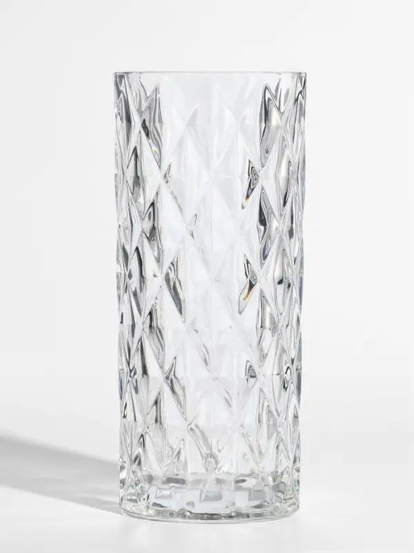 Ваза стекло настольная "Шерри" ромбы, 24,5х10,5 см, прозрачный