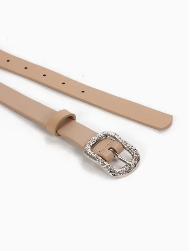 Ремень женский, металлическая пряжка, 2.3&times;105 см, бежевый