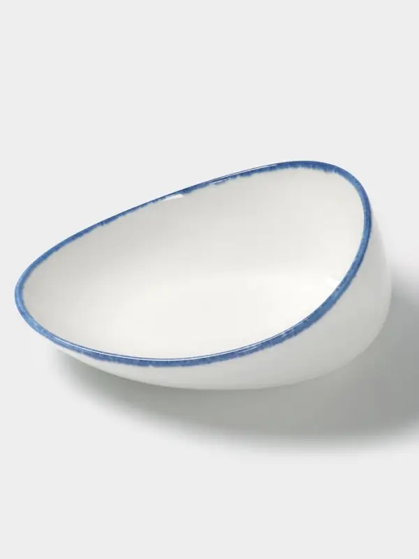 Салатник Magistro Blue Lagoon, 450 мл, 22.3&times;17&times;9 см, фарфор, белый, синий