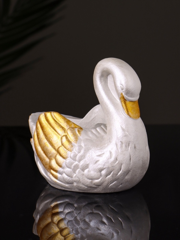 Кашпо Кашпо "Лебедь" 9х10х6 см, перламутр