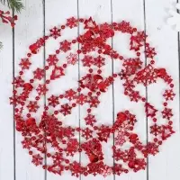 Бусы на ёлку &laquo;Снежинки&raquo;, длина 2.7 м, d=2.3 см, МИКС