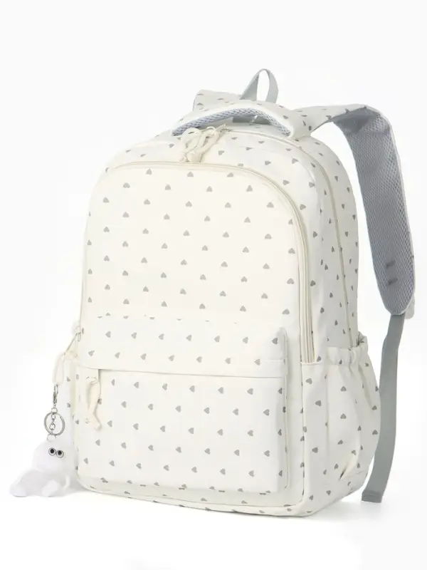 Рюкзак 31*13*48 см, 2 отд, 4 н/карм, Сердце, белый