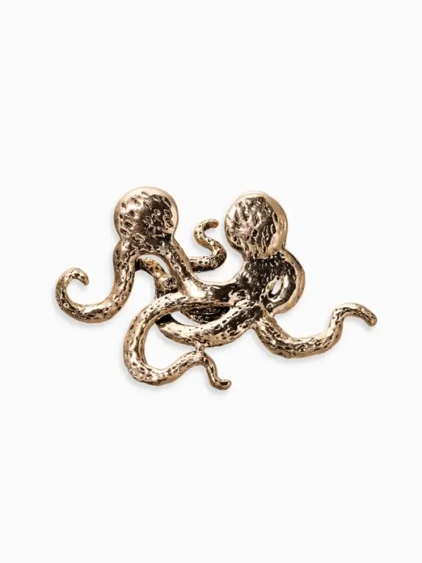 Брошь для кармана Брошь для кармана "Осьминог", цвет чернёное золото
