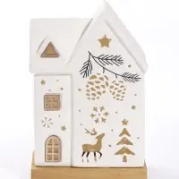 Фигурка керамическая с подсветкой &laquo;Дом с оленем и шишками&raquo; 12&times;8.2&times;18 см