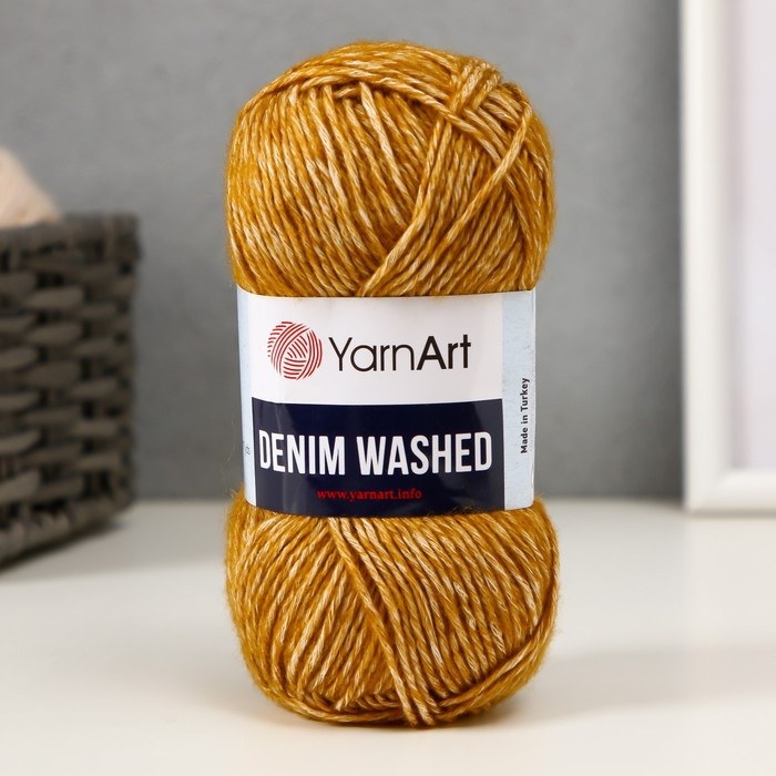 Пряжа Пряжа "Denim Washed" 30% акрил 70% хлопок 130м/50гр (927 бежевый)