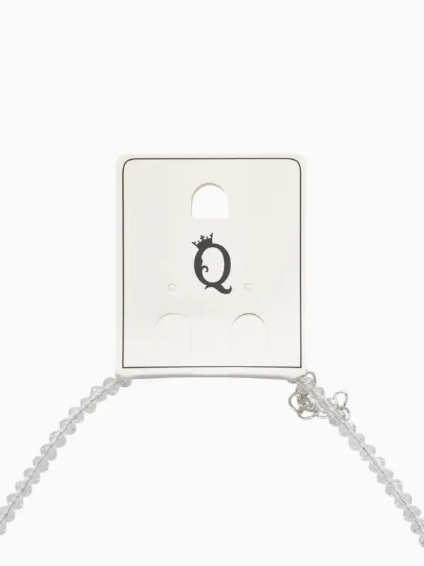 Чокер «Бабочка» хрусталь, белый в серебре, 36 см + 5 см доп, цепочка