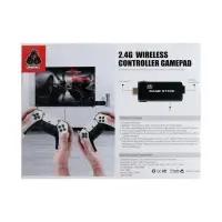 Игровая приставка M8Pro, 8/16/32 бита, 64 ГБ, HDMI, microSD, 2 беспроводных джойстика, чёрная