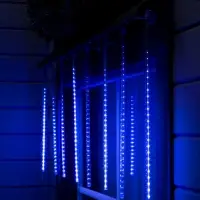 Гирлянда &laquo;Сосульки&raquo; 2.5&times;0.5 м, IP65, прозрачная нить, 288 LED, свечение синее с эффектом стекания, 12 В