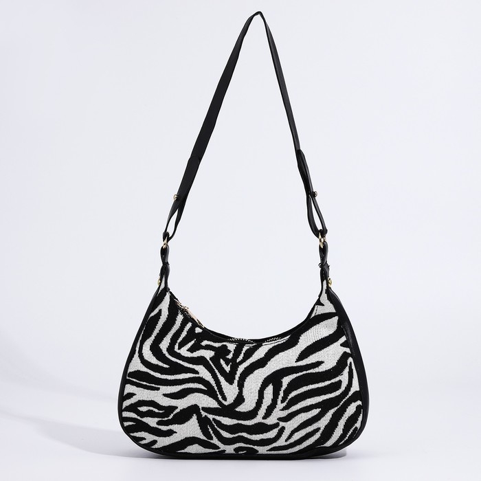 Сумка женская текстильная, 20х23х5.5 см, зебра Сумка женская текстильная, 20х23х5.5 см, зебра