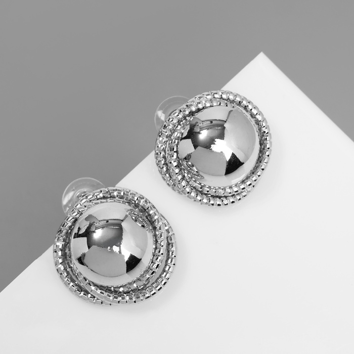 Серьги металл "Эстетика" фрезия, цвет серебро