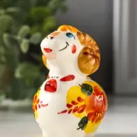 Статуэтка фарфоровая &laquo;Фигурка: Баран Цветок&raquo;, авторская роспись, 8 см