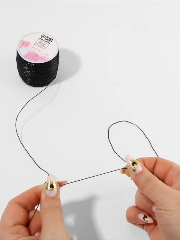 Нить для плетения, эластичная, 100&plusmn;1 м, d=0.8 мм, чёрная