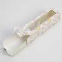 Коробка для макарун, кондитерская упаковка «Цветочки», 5.5 х 18 х 5.5 см