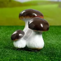 Садовая фигура "Тройной гриб-боровик" малый 14х12х15см