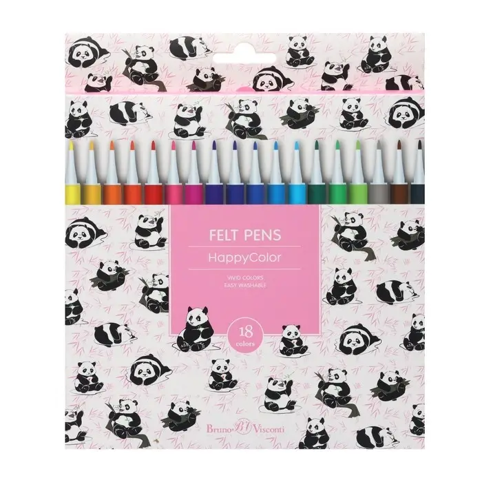Фломастеры 18 цветов Happycolor, МИКС