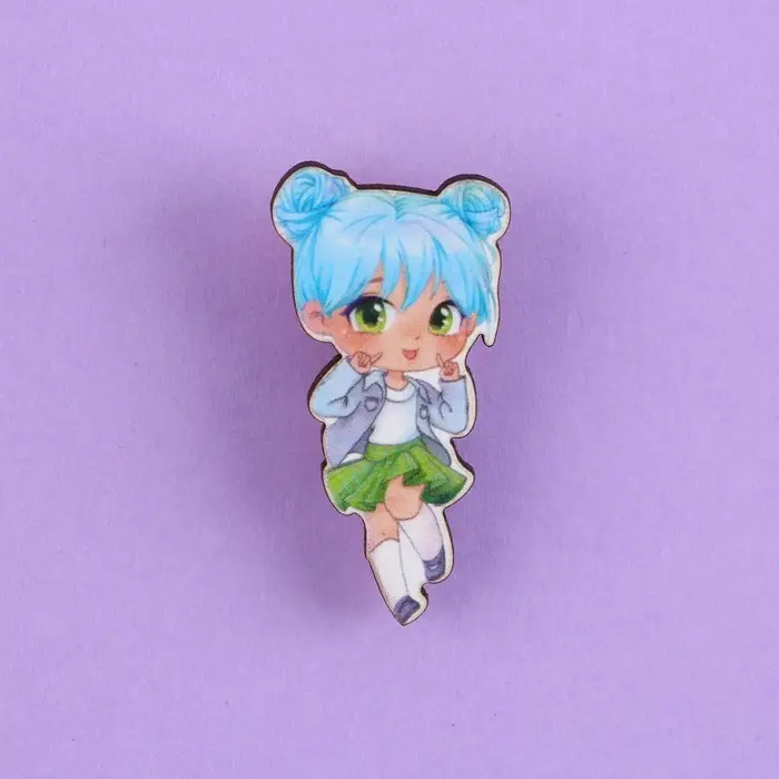 Значок деревянный «Милашка», аниме, 2 х 3,7 см Значок деревянный «Милашка», аниме, 2 х 3,7 см