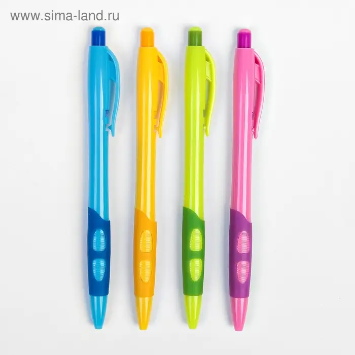 Ручка шариковая, 0.5 мм, стержень синий, с резиновым держателем, корпус МИКС Ручка шариковая, 0.5 мм, стержень синий, с резиновым держателем, корпус МИКС