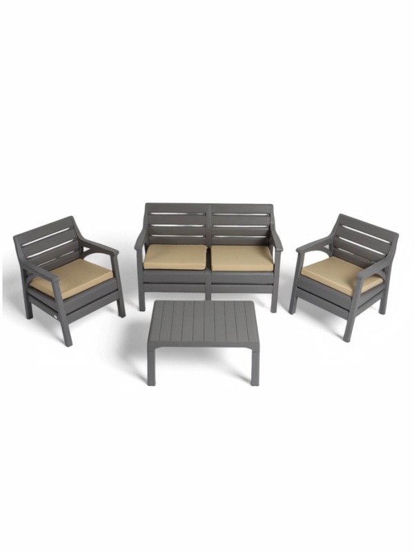Набор садовой мебели Набор садовой мебели "Евпатория" 4 предмета: 2 кресла, стол, диван 2-х местный, цвет серый