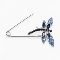 Булавка &laquo;Стрекоза&raquo;, 7.5 см, синяя в серебре