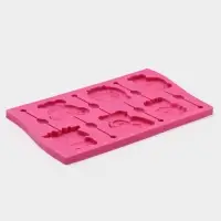 Форма для леденцов Доляна &laquo;Звери&raquo;, силикон, 27.5&times;16.5 см, 6 ячеек (6.4&times;6.4), с палочками, МИКС