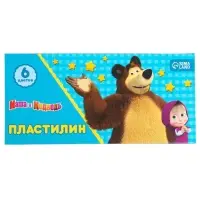 Пластилин 6 цветов, 90 г «Маша и медведь»