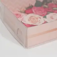 Кондитерская упаковка, коробка для макарун с пластиковой крышкой, «Хорошего дня!», 18 х 12 х 3.5 см