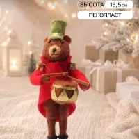Сувенир &laquo;Медвежонок-барабанщик в красном мундире&raquo; 5.5&times;6&times;15.5 см