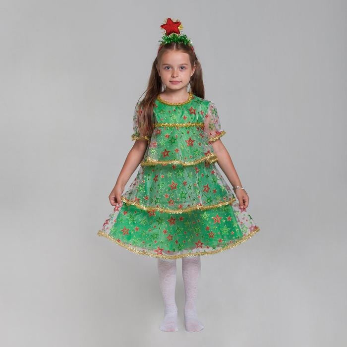 Карнавальный костюм «Ёлочка в звёздах», органза, платье, ободок, р. 30, рост 110-116 см Карнавальный костюм «Ёлочка в звёздах», органза, платье, ободок, р. 30, рост 110-116 см
