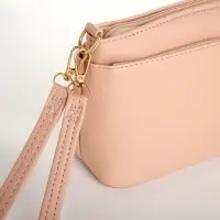 Сумка женская кросс-боди на молнии, 23&times;9&times;15 см, пудровая