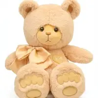 Мягкая игрушка "Медведь Глэм, с бантом", цвет карамельный, 25 см МГлэм/25/54-1