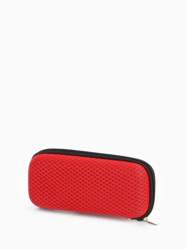 Футляр для очков на молнии, однотонный, размер 15&times;4&times;6.5 см, красный