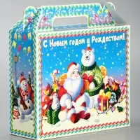Подарочная коробка новогодняя «Яркий Новый год» Чемоданчик малый, 17.3×6.5×15 см