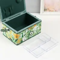 Шкатулка для рукоделия и шитья &laquo;Летние цветы на зелёном&raquo;, хранение ниток, иголок, мелочи, 19&times;26&times;14.5 см